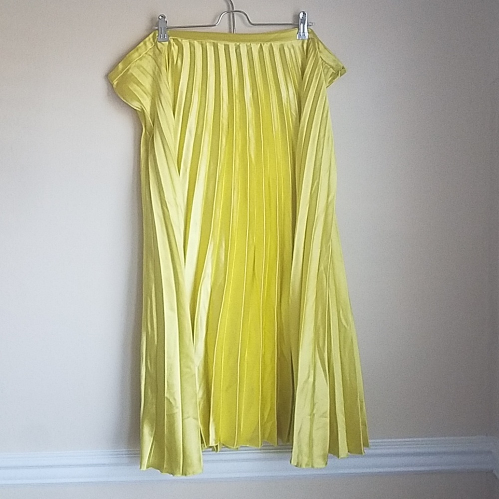 Pleated Yellow Midi Skirt (ASOS Curve)